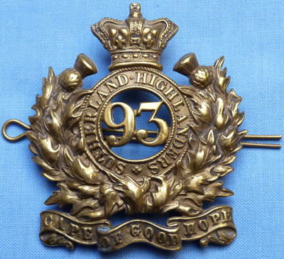 Scottish 19th Century 93rd Sutherland Highlanders Cap Badge