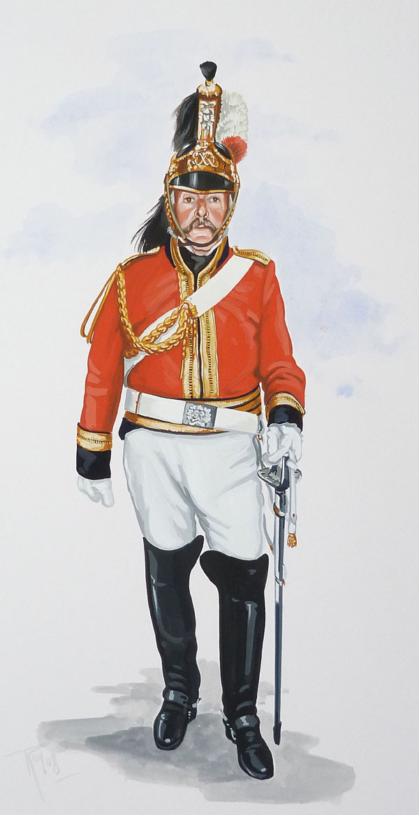 Original Military Painting - Officer - 1st King's Dragoon Guards -1815 ...