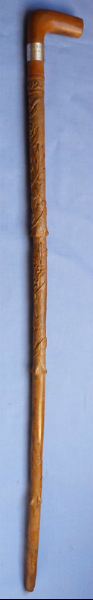 Historically Important Carved Walking Stick presented by King Edward VII