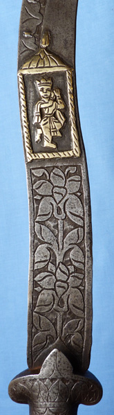 C.1800's Indo-Persian Decorated Wavy-bladed Sword