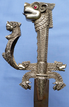 C.1900 Sri-Lankan Solid Silver Presentation Kastane Sword