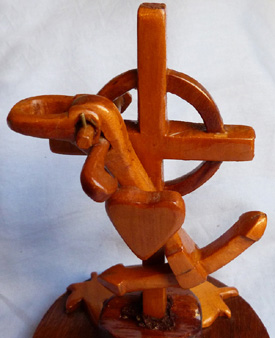 WW2 Canadian Navy Trench Art Wooden Cross and Anchor ...